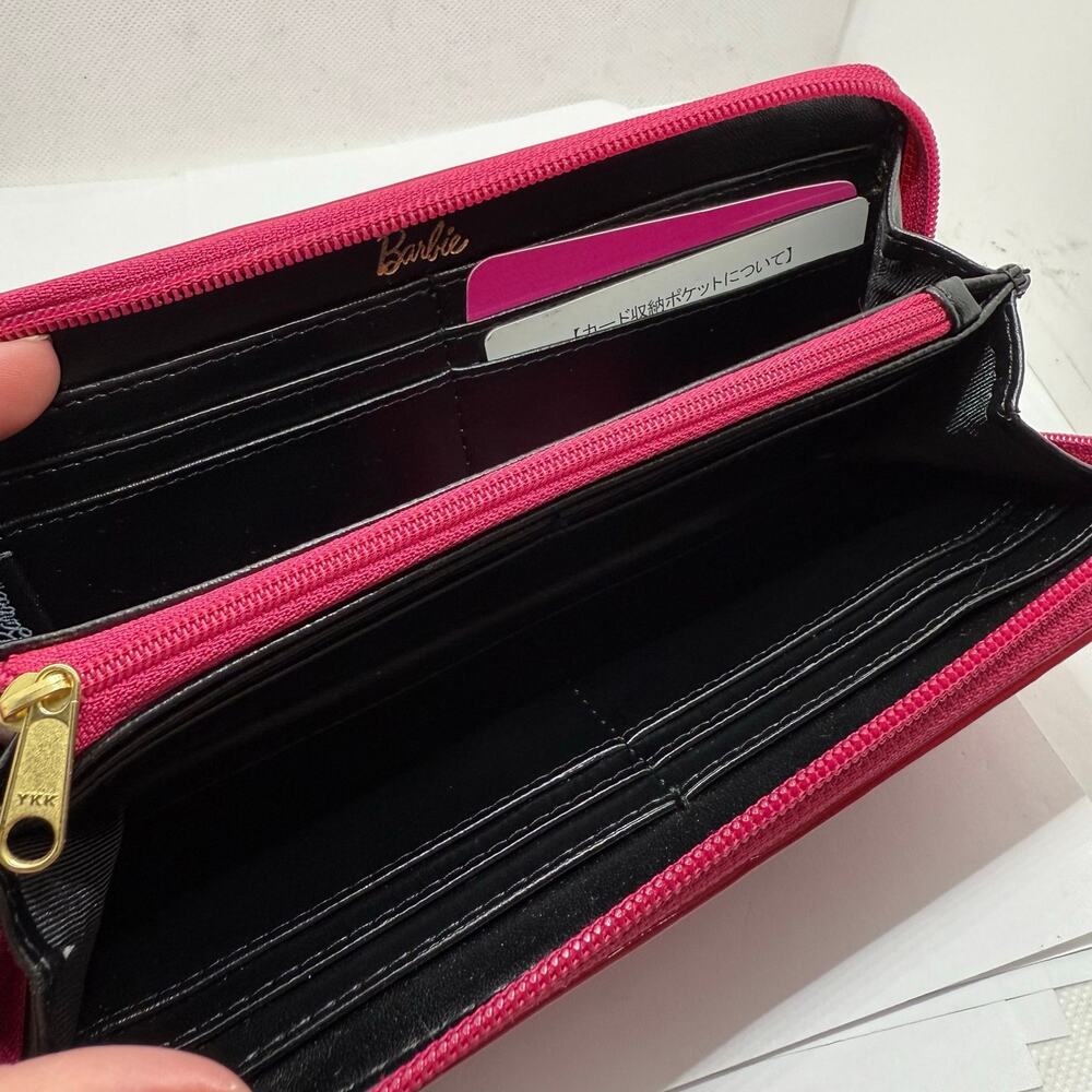 Barbie Hot Pink Quilted Patent Long Zip Wallet with Box - Picture 4 of 6